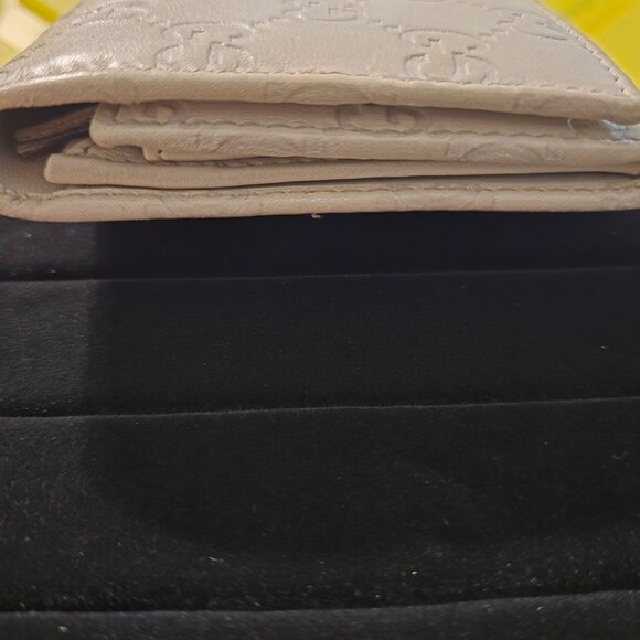 *GUCCI* Authentic GG Signature Leather Wallet w/Gold Name Plate Single Fold/Snap - Picture 10 of 16